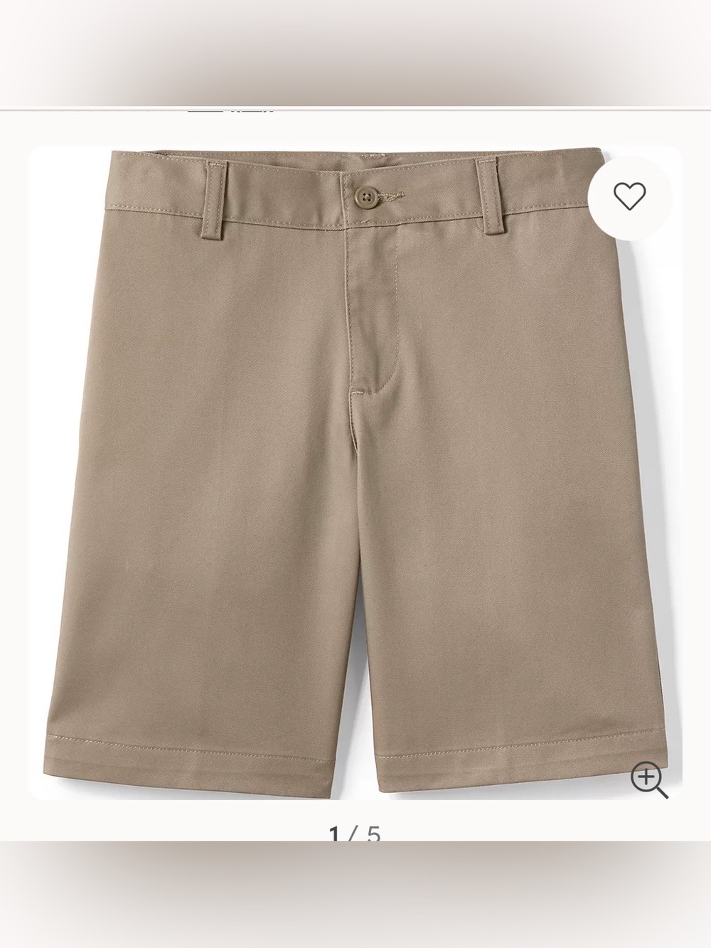 Lands' End Boys Classic Khaki Uniform Chino Shorts
